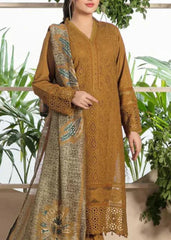 Grace W658-Embroidered 3pc Chickan khaddar Dress With Printed shawl.