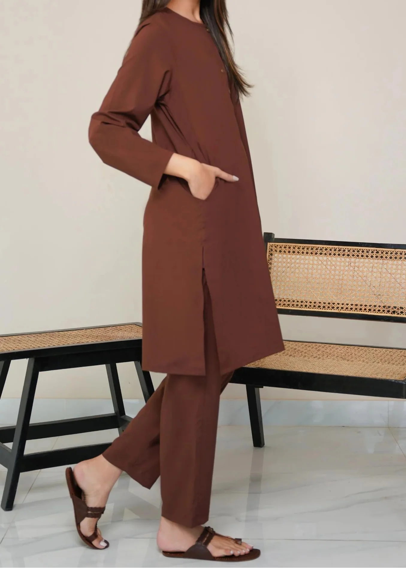 C-S 039- STITCHED 2PC DHANAK CO-ORD SET.