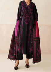 Grace W945 - Embroidered & Printed 3pc Karandi Dress With Digital Printed Karandi Shawl.