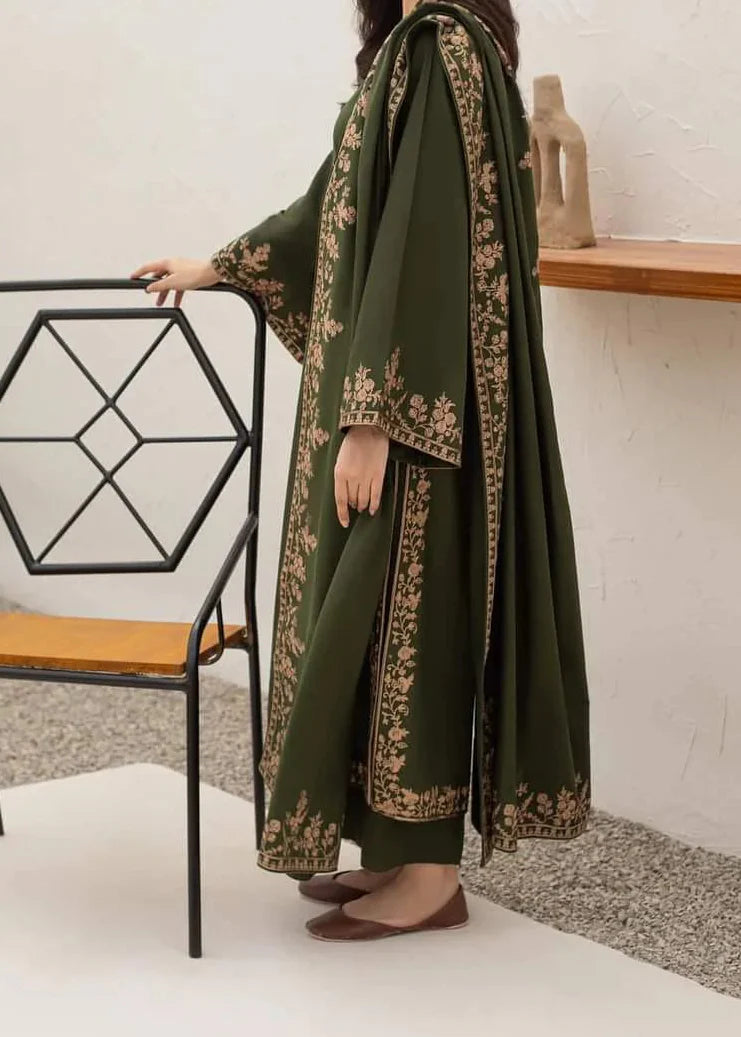 Grace W772 - Embroidered 3pc Marina Dress With Embroidered Marina Shawl.