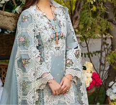 Grace S1484 - Embroidered 3pc Lawn Dress With Embroidered Khadi Net Dupatta.