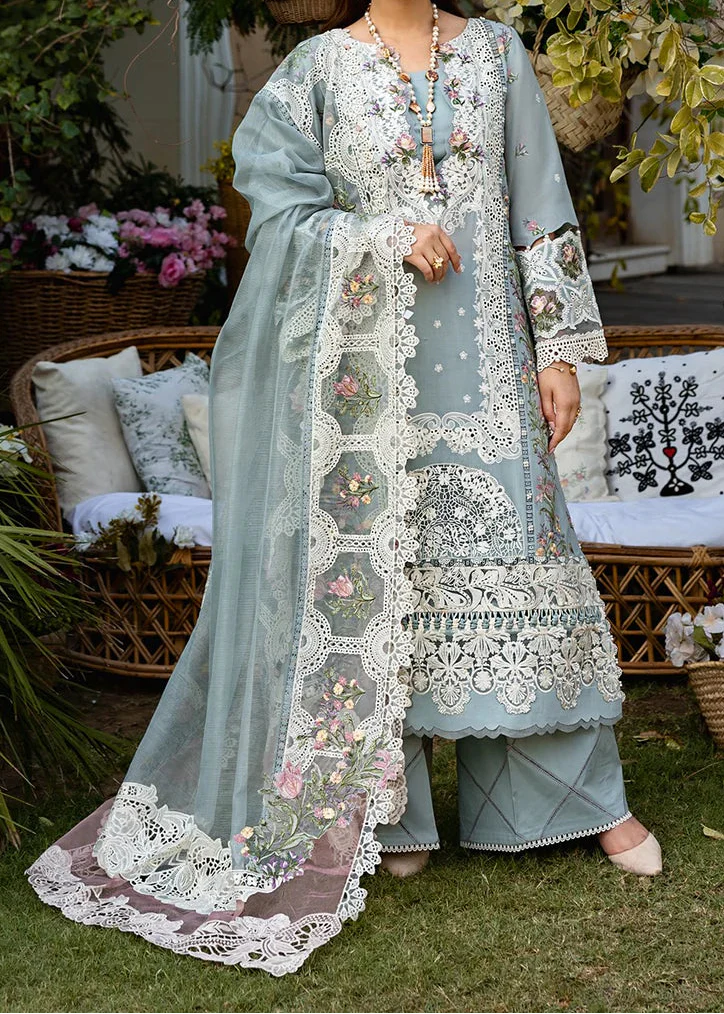 Grace S1484 - Embroidered 3pc Lawn Dress With Embroidered Khadi Net Dupatta.