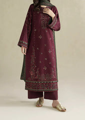 Grace Z-(W976) - Stitched Embroidered 3pc Marina Dress With Printed Shawl.