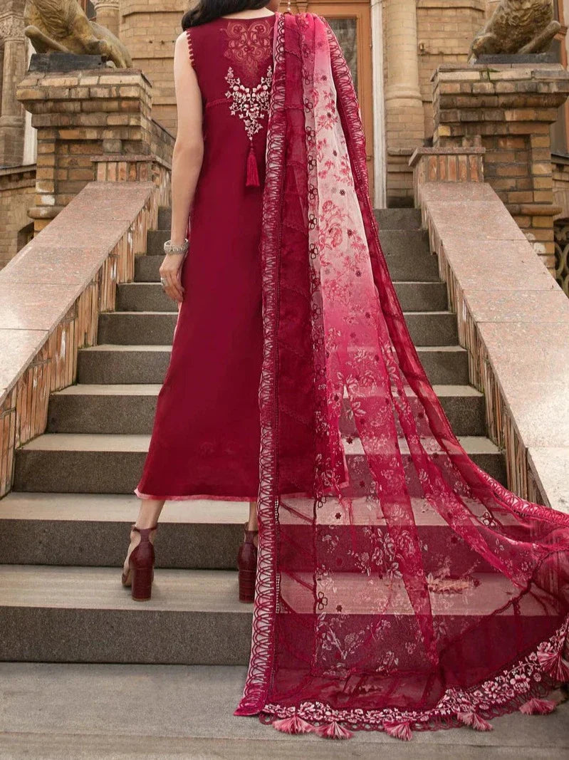 Grace S644-Embroidered 3pc chickan lawn dress with Embroidered Chiffon dupatta.