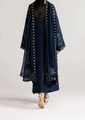 Grace W1057 - Embroidered 3pc Marina Dress With Embroidered Chiffon Dupatta.