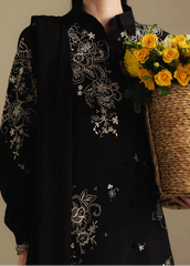 Grace Z-(W929) - Stitched Embroidered 3pc Marina Dress With Embroidered Marina Shawl.