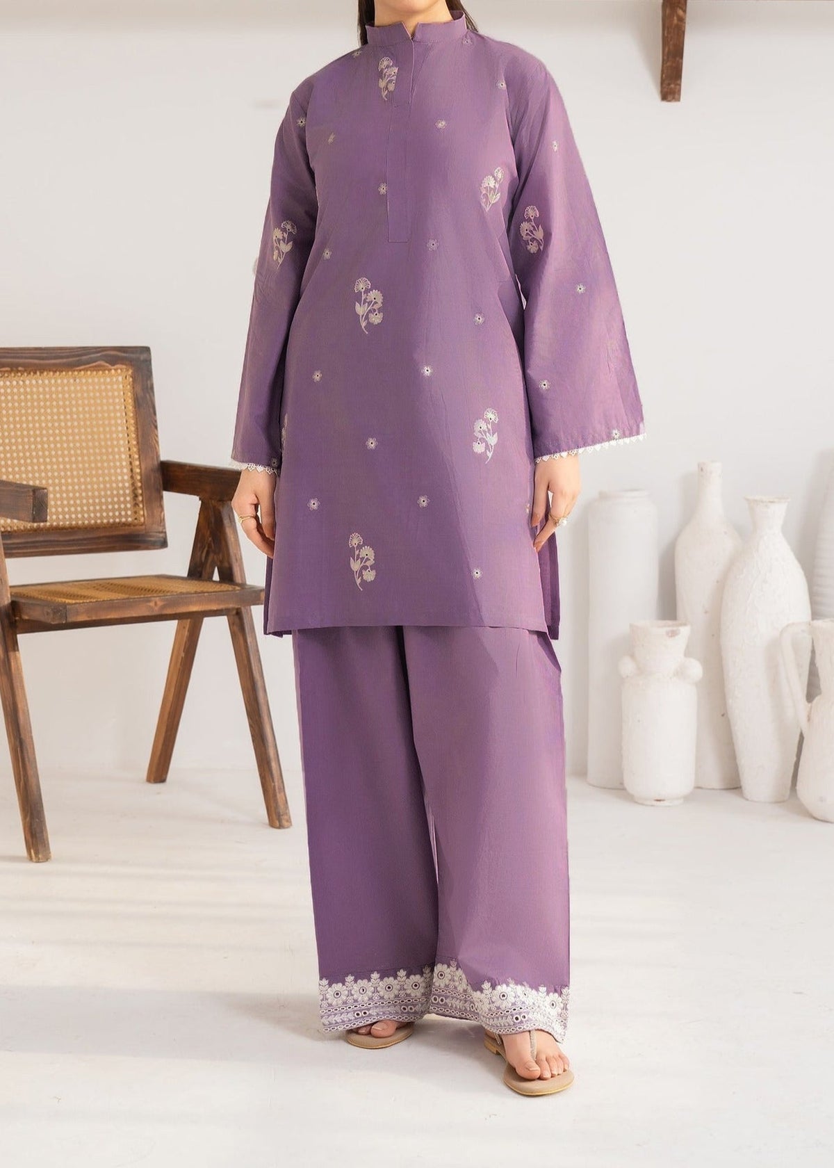 Grace Z-(W760 ) - Stitched Embroidered 2pc marina dress
