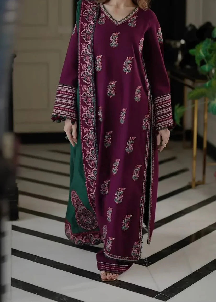 Grace S1320 - Embroidered 3pc Lawn Dress With Embroidered Lawn Dupatta.