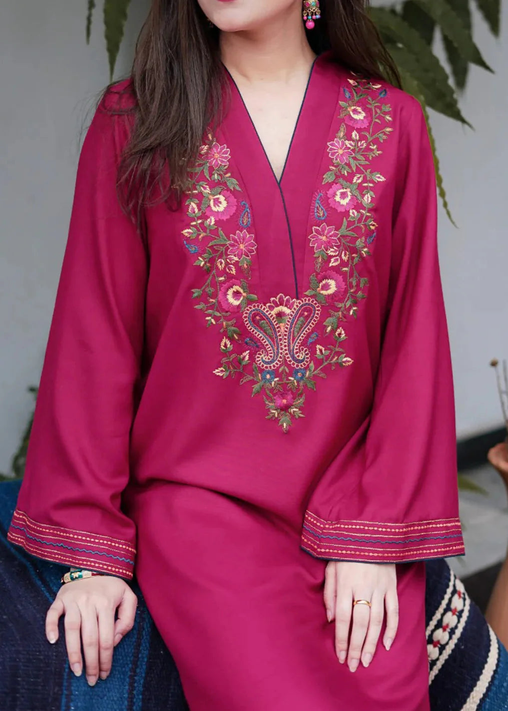 Grace Z-(S592)- Stitched Embroidered 2PC Lawn Dress.