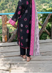 Grace W871 - Digital Printed 3pc Karandi Dress With Digital Printed Karandi Shawl.