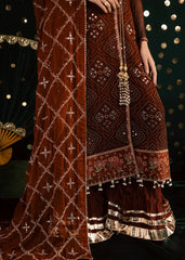 Grace S1350 - Printed & Embroidered 3pc Lawn Dress With Embroidered  Sequence Chiffon Dupatta.