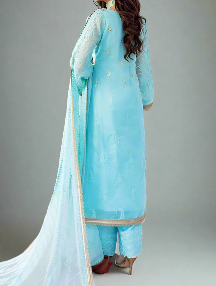 Ainaa – Embroidered Silk Net Unstitched 3Pc Suit