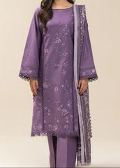 Grace S1402 - Embroidered 3pc Lawn Dress With Printed Voile Dupatta.
