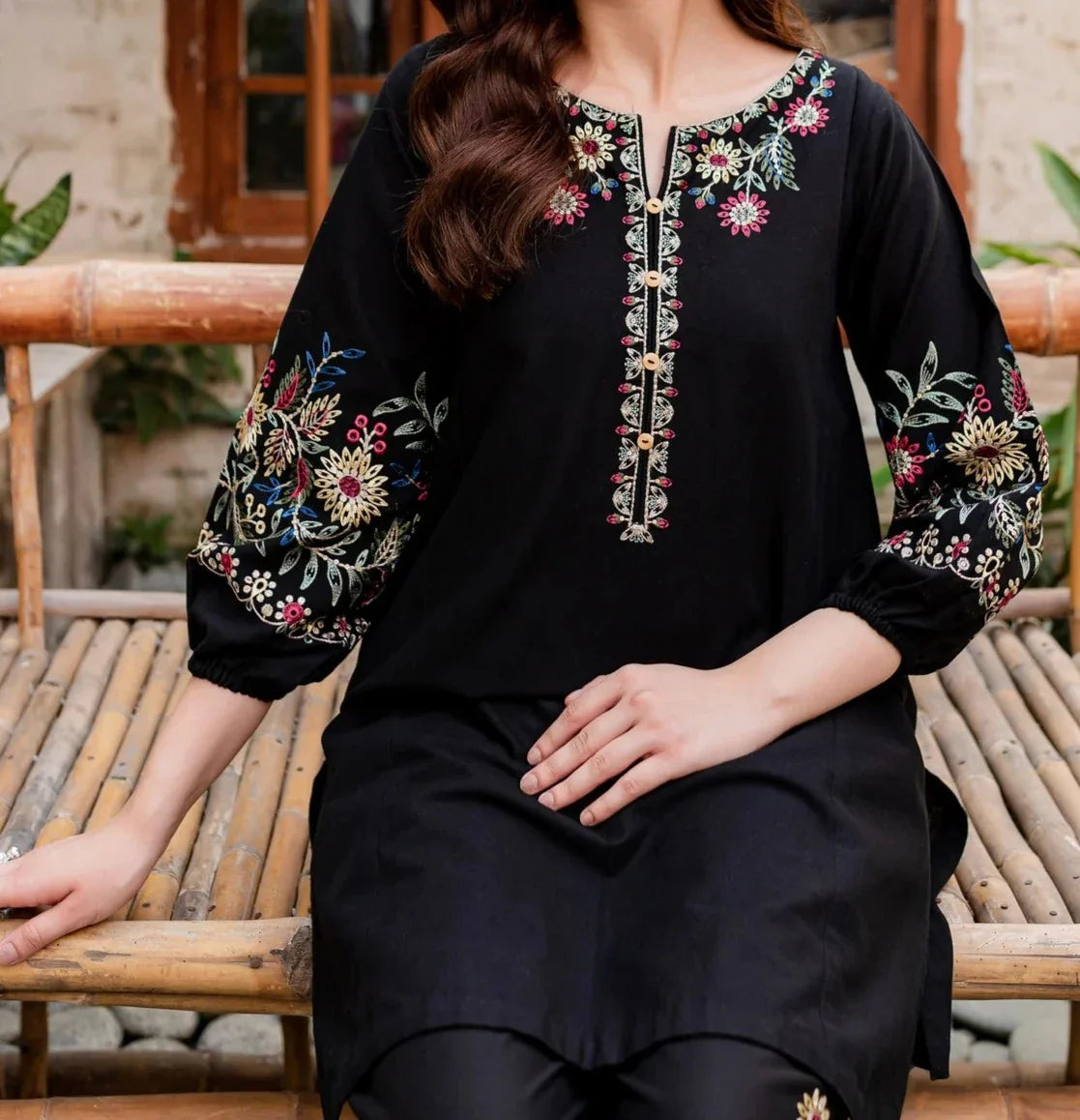 Grace W370-Embroidered 2pc khaddar dress