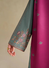 Grace W978-Embroidered 3pc Marina Dress With Printed Shawl.