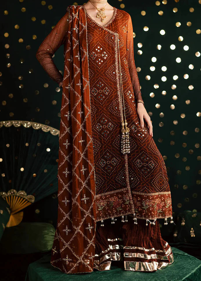 Grace S1350 - Printed & Embroidered 3pc Lawn Dress With Embroidered  Sequence Chiffon Dupatta.