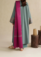 Grace W978-Embroidered 3pc Marina Dress With Printed Shawl.