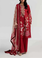 Grace S1253-Embroidered 3pc Lawn Dress With Printed Munar Dupatta.