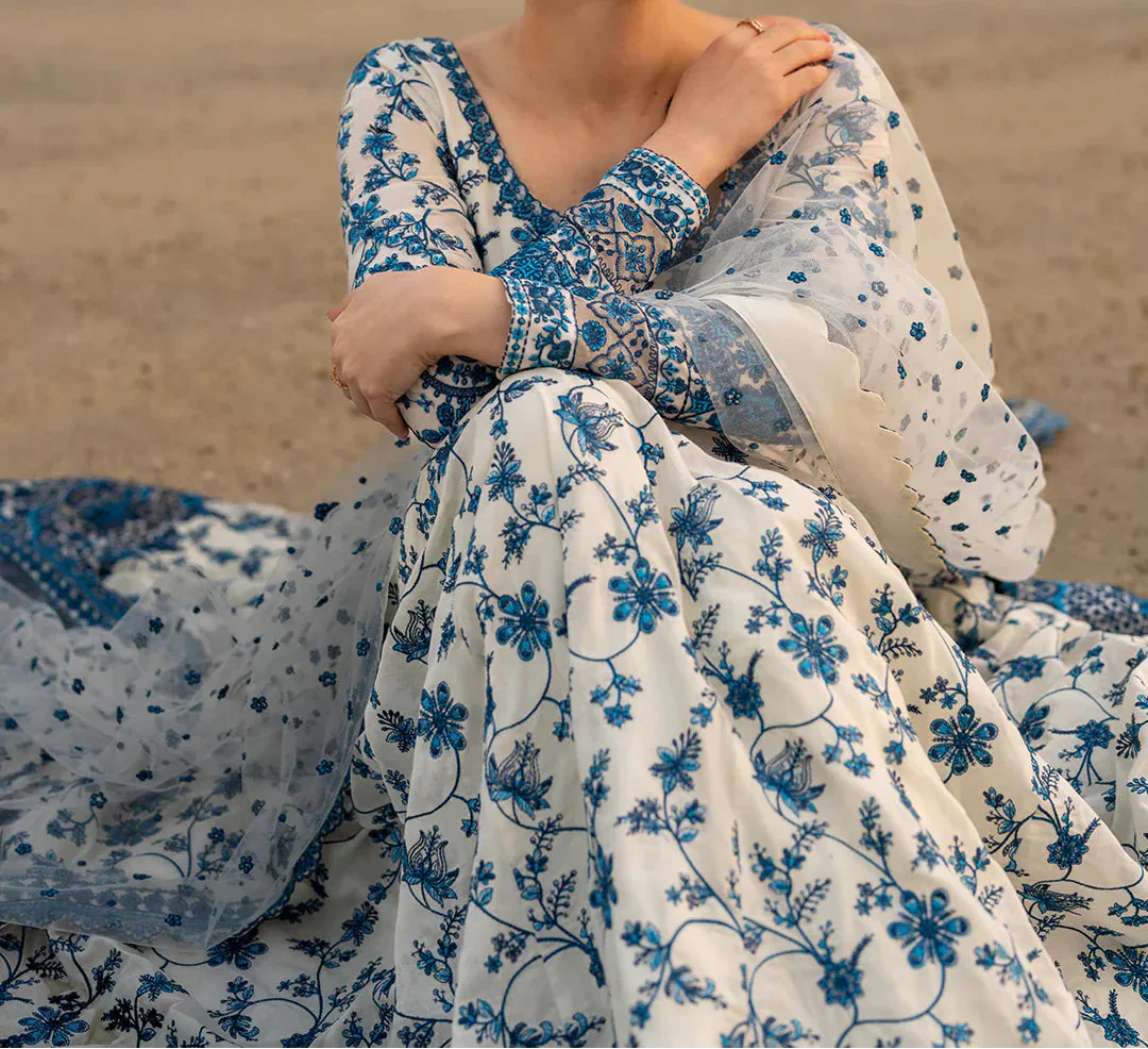Grace Z-(S1493) - Stitched Embroidered 3pc Lawn Dress With Printed Lawn Dupatta.
