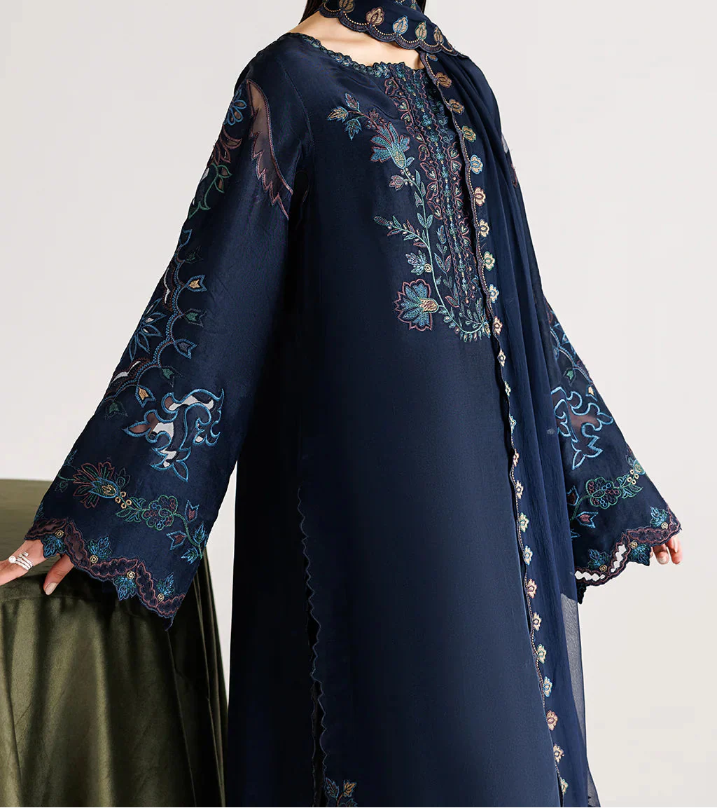 Grace S1474 - Embroidered 3pc Lawn Dress With Embroidered Chiffon Dupatta.