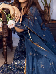 Chashm-E-Mast – Embroidered Silk Net Unstitched 3Pc Suit