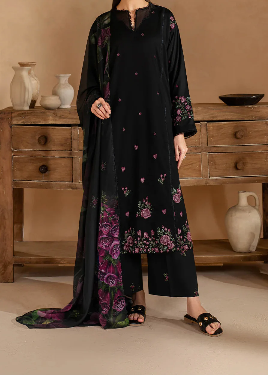 Grace S1456-Embroidered 3pc Lawn Dress With Printed Lawn Dupatta.