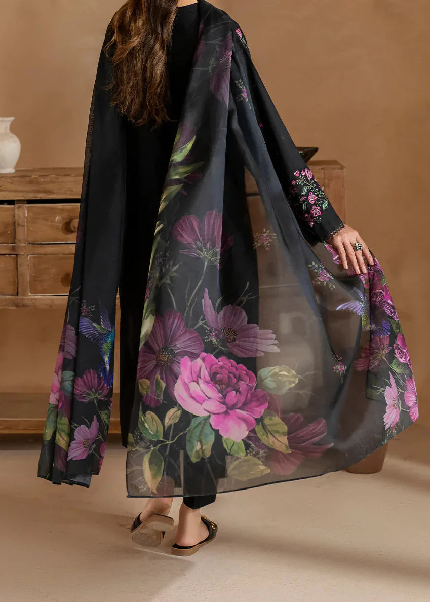 Grace Z-(S1456) - Stitched Embroidered 3pc Lawn Dress With Printed Lawn Dupatta.
