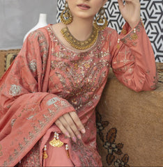 Grace W663-Embroidered Sequence 3pc Marina Dress With Embroidered Marina Shawl.