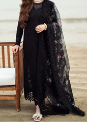 Grace W753-Embroidered 3pc CHIKANKARI Marina Dress With Printed Munar Dupatta.