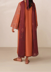 Grace Z-(S1377 )- Stitched Embroidered 3pc Lawn Dress With Printed Chiffon Dupatta.