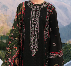 Grace W717-Embroidered CHIKANKARI 3pc Marina Dress With Printed Shawl