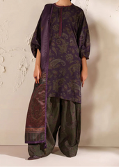 Grace W840 - Digital Printed 3pc Karandi Dress With Digital Printed Karandi Shawl.