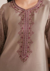 Grace Z-(W755 ) - Stitched Embroidered 3pc Marina Dress With Printed Shawl.