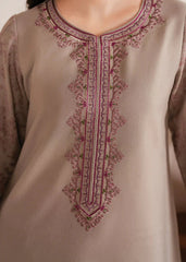 Grace Z-(W755 ) - Stitched Embroidered 3pc Marina Dress With Printed Shawl.