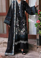Grace Z-(W787) - Stitched Embroidered 3pc Marina Dress With Embroidered Marina Shawl.
