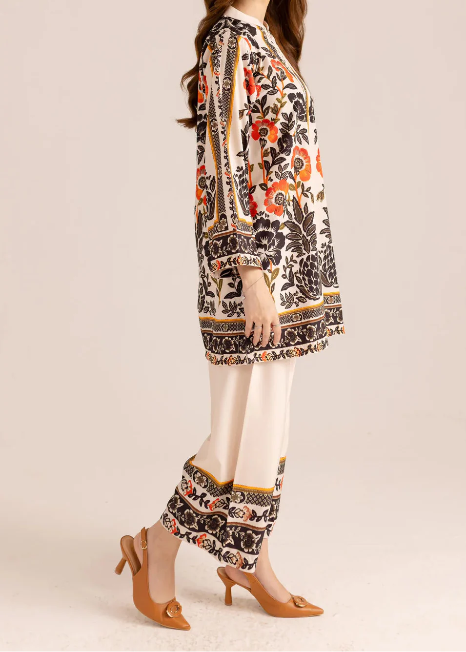Grace W966- Digital Printed 2pc Karandi Dress.