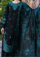 Grace W994-Embroidered 3pc Marina Dress With Printed Shawl.