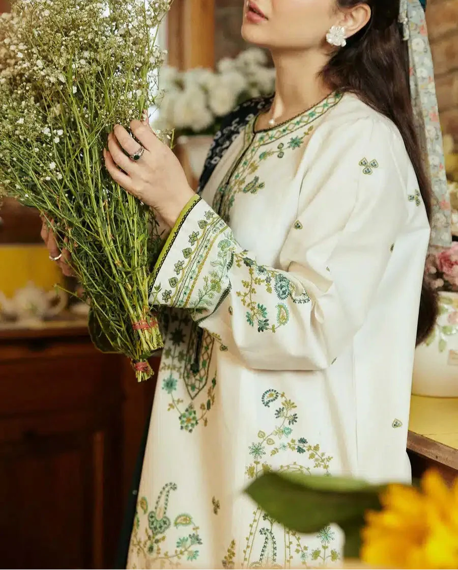 Grace S1231-Embroidered 3pc Lawn Dress With Printed Munar Dupatta.