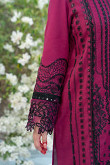 Grace S1186-Embroidered 3pc Lawn Dress With Embroidered Organza Dupatta.