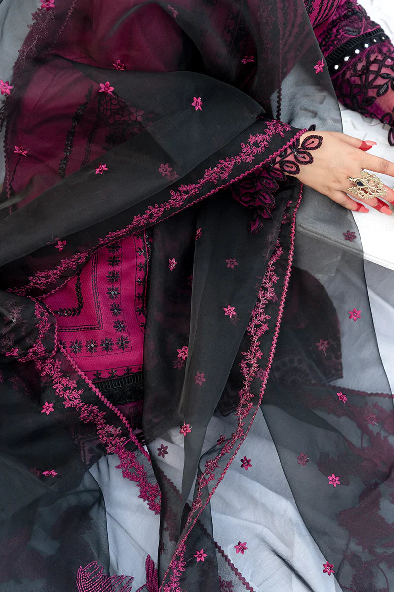 Grace S1186-Embroidered 3pc Lawn Dress With Embroidered Organza Dupatta.