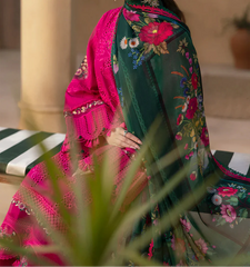 Grace S1511 - Embroidered 3pc CHIKANKARI Lawn Dress With Printed Lawn Dupatta.