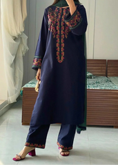 Grace Z-(W942) - Stitched Embroidered 2PC Khaddar Dress.