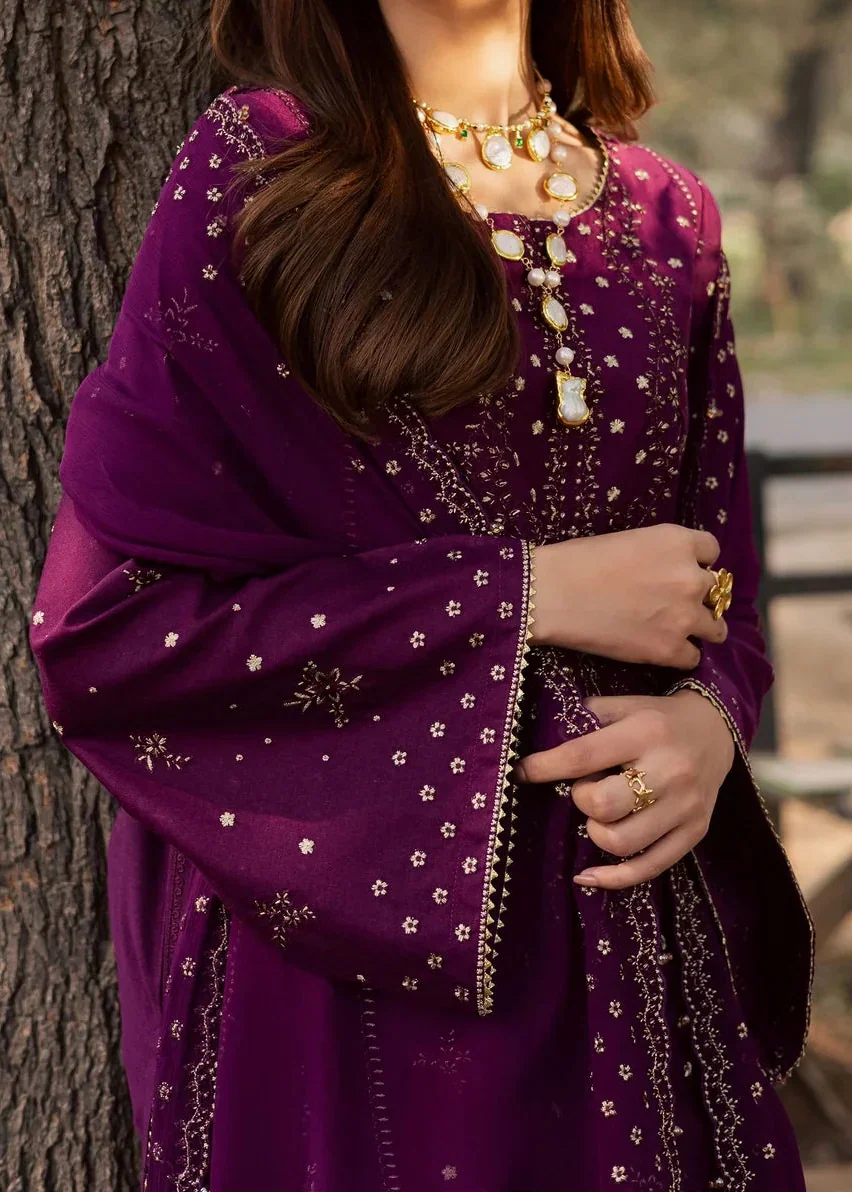 Grace Z-(S1508) - Stitched Embroidered 3pc Lawn Dress With Embroidered Chiffon Dupatta.