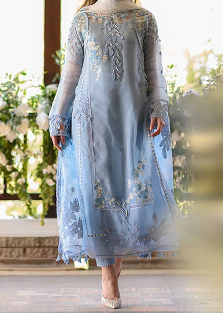 Grace S1571-Embroidered 3pc Organza Dress With Embroidered Organza Dupatta.