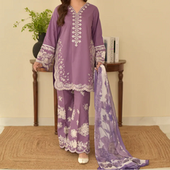 Grace S1396 - Embroidered 3pc Lawn Dress With Printed Chiffon Dupatta.