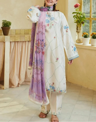 Grace S886-Embroidered 3pc Lawn Dress with Printed Munar Dupatta.
