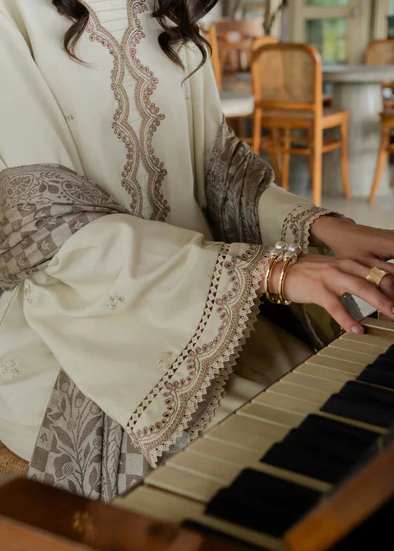 Grace S1323-Embroidered 3pc Lawn Dress With Printed Lawn Dupatta.