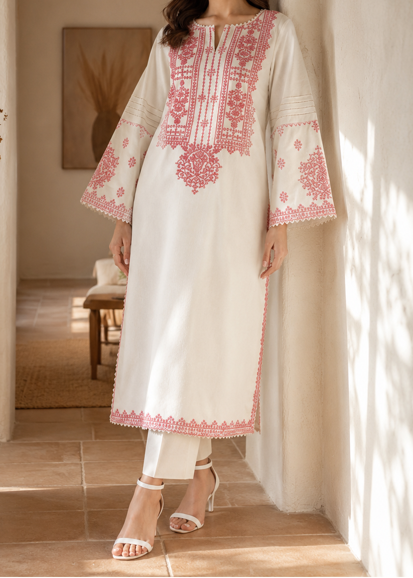 Grace S1453-Embroidered 2pc lawn dress