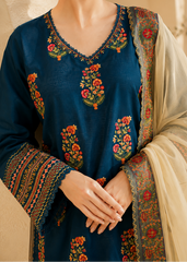 Grace S1497 - Embroidered 3pc Lawn Dress With Embroidered Chiffon Dupatta.