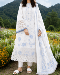 Grace S1462 - Embroidered 3pc Lawn Dress With Printed Lawn Dupatta.